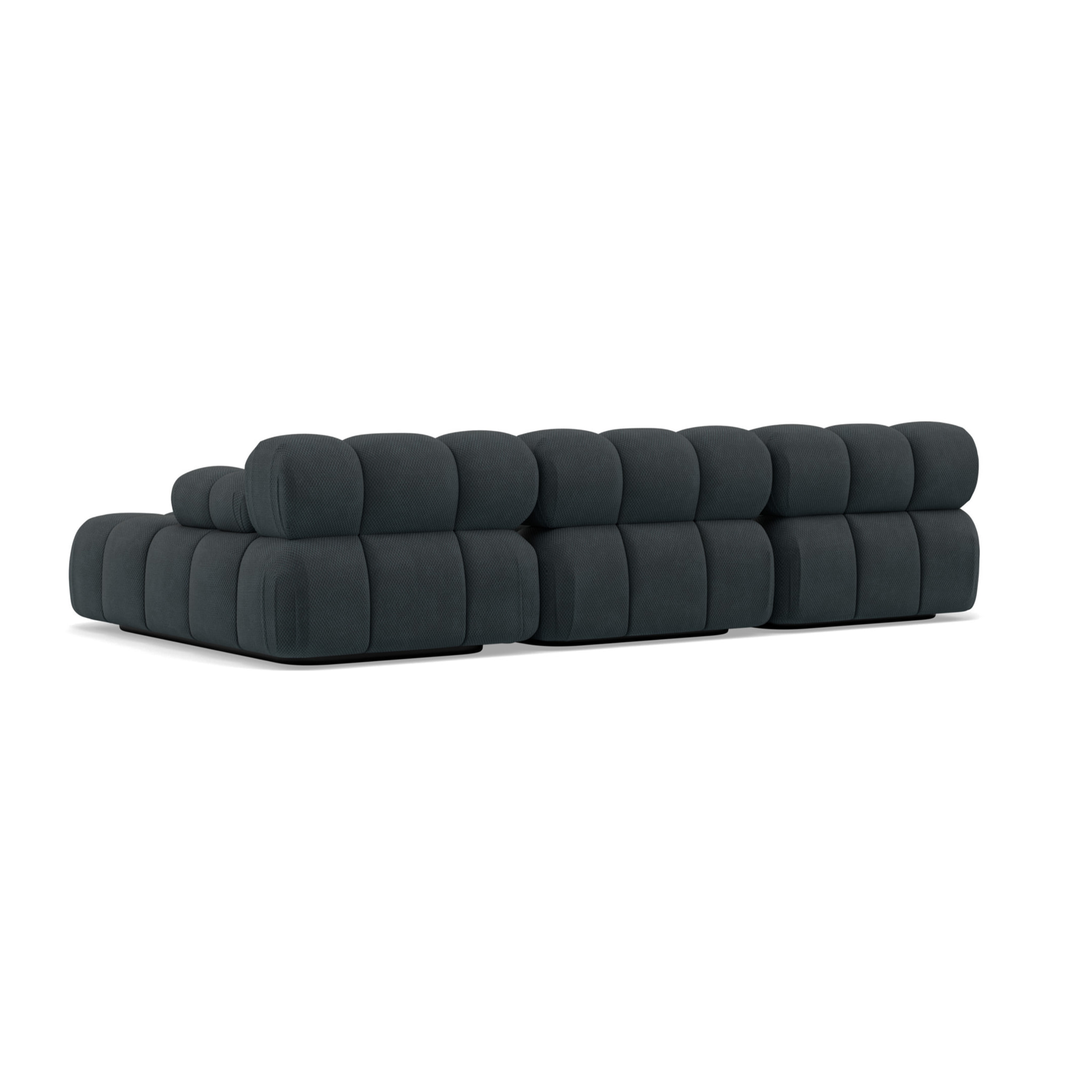 Ruby - canapé modulable d'angle droit 4 places en velours texturé - Noir