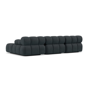 Ruby - canapé modulable d'angle droit 4 places en velours texturé - Noir