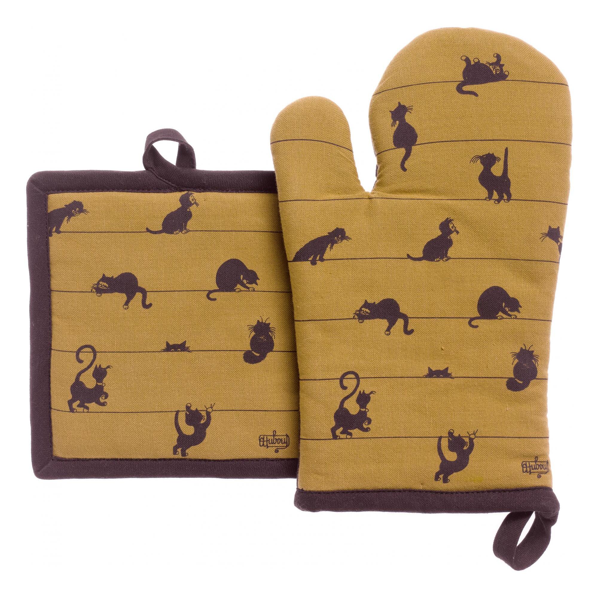 Lot gant de cuisine/manique Dubout Partition de chats
