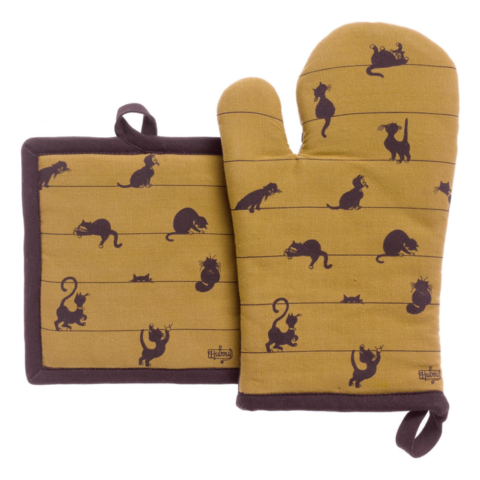 Lot gant de cuisine/manique Dubout Partition de chats