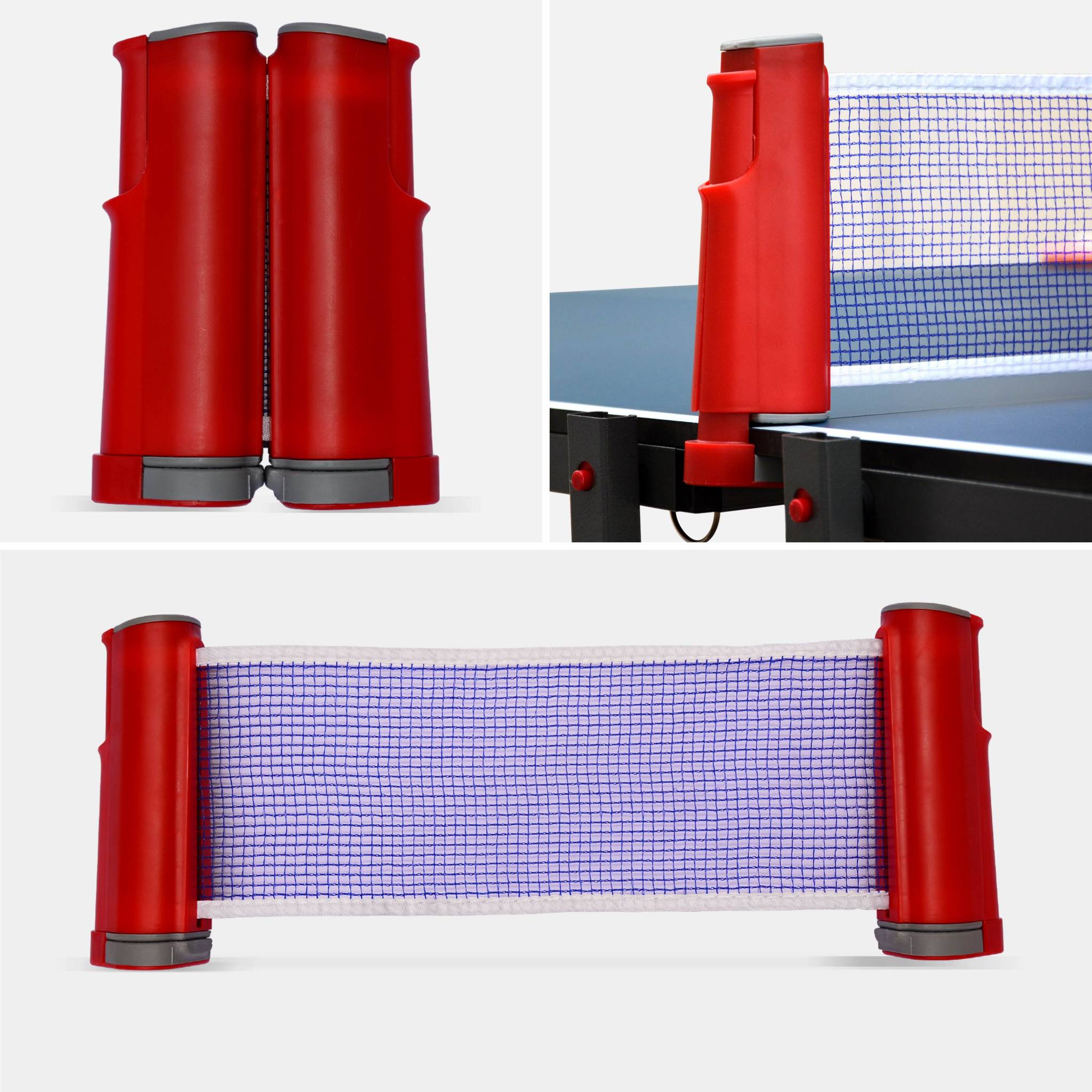Table de ping pong intérieure pliante avec 4 raquettes et 6 balles TABLE DE PING PONG INTÉRIEURE PLIANTE + RAQUETTES