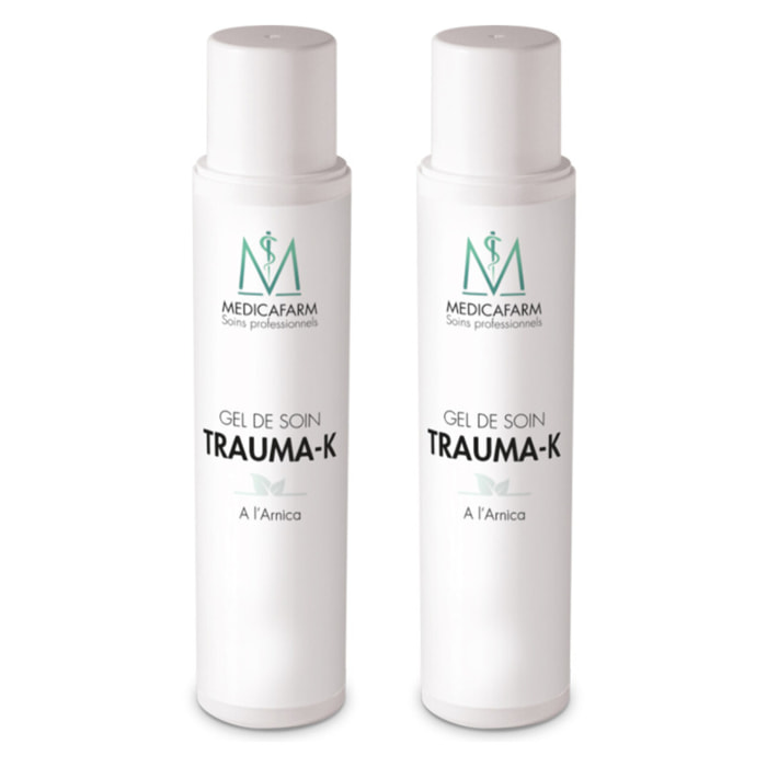 MEDICAFARM - Gel de soin TRAUMA-K à l'arnica - Effet décongestionnant et apaisant - Formule vegan, sans paraben - Lot de 2 flacons Airless de 250ml
