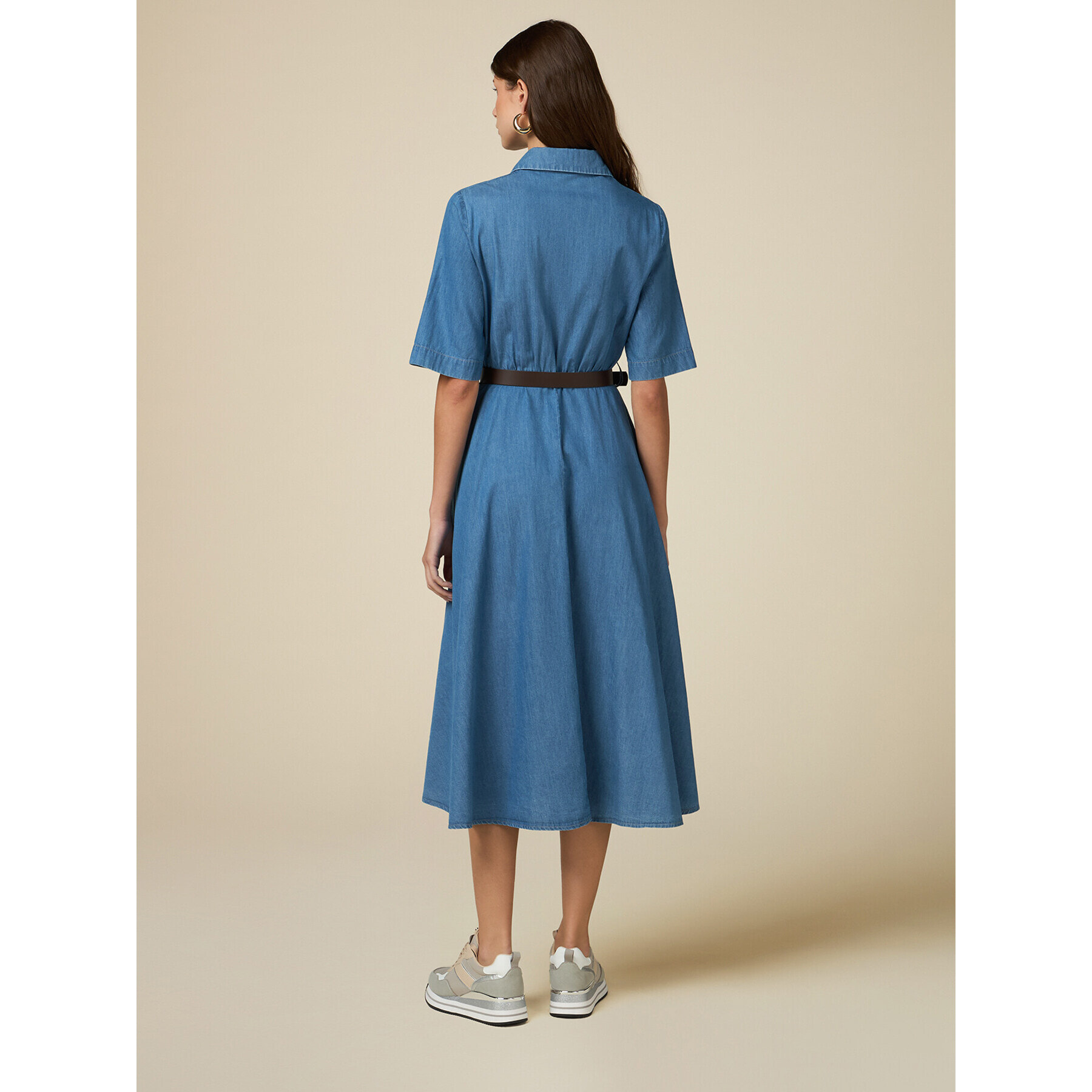 Oltre - Tencel shirt dress - Light - blue