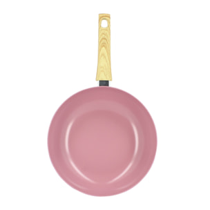 Wok 28cm en aluminium recyclé lilas - tous feux COLORAMA