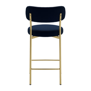 Lot de 2 tabourets de bar velours noir Agathe
