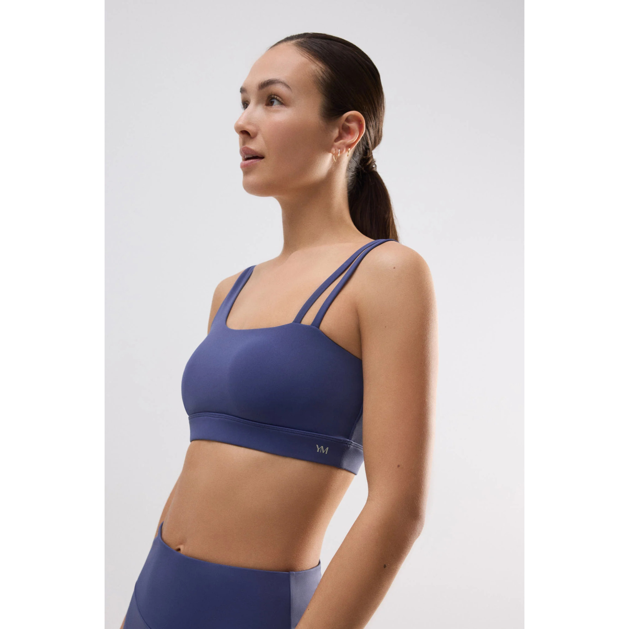 Reggiseno sportivo asimmetrico leggero blu navy