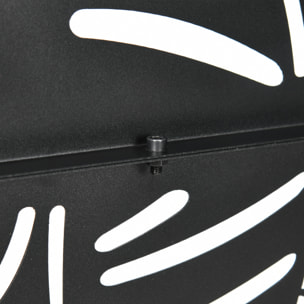 Biombo de 3 Piezas Biombo Separador de Ambientes con Diseño de Hoja de Sauce Biombo para Exterior Jardín Patio Terraza 122x45x198 cm Negro