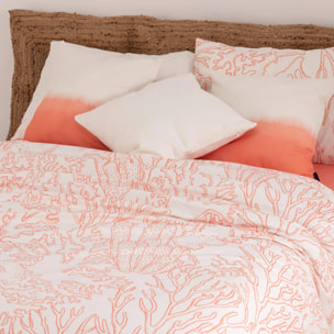 Housse de couette en 100% coton 157 fils Begur Corail