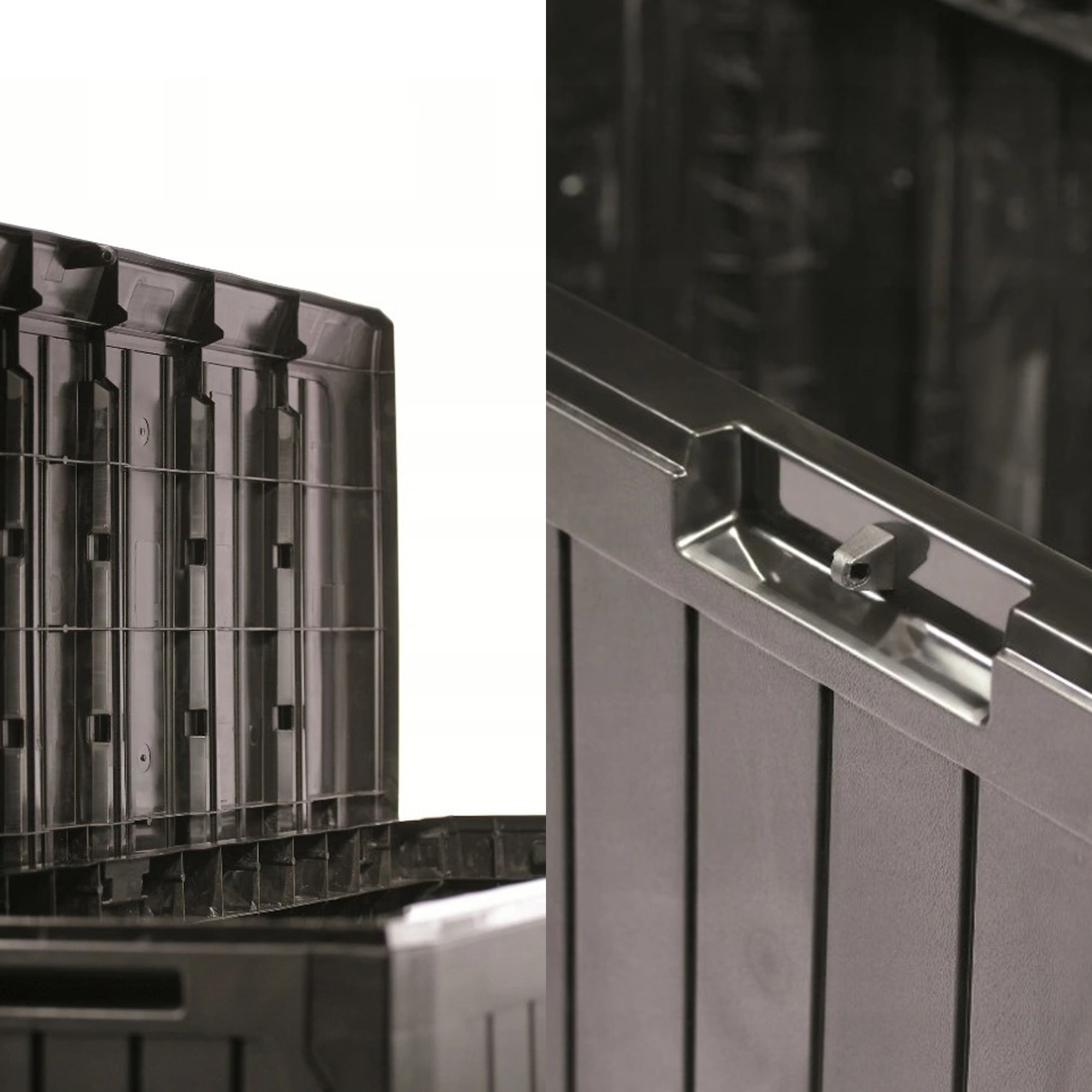 Baul de jardin 290 litros boxe board de plastico en color ocre oscuro 116,6 x 47 x 59,5 cm