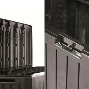 Baul de jardin 290 litros boxe board de plastico en color ocre oscuro 116,6 x 47 x 59,5 cm