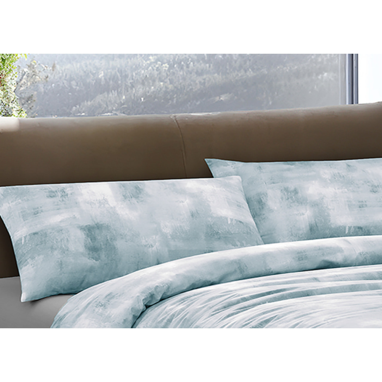 Copripiumino 100% Cotone Disegno Nebula Azzurro