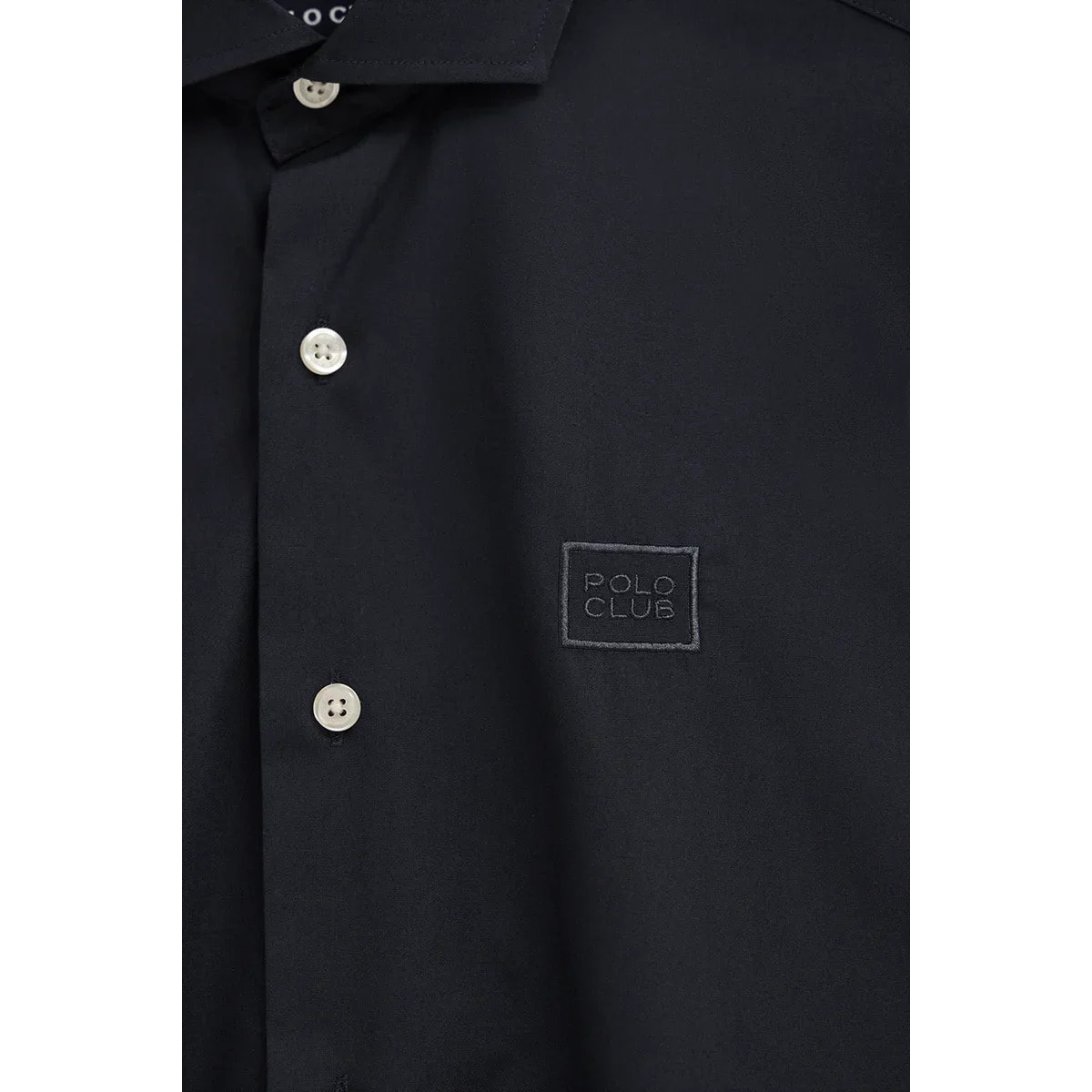 Camisa popelín azul marino de corte regular con logo Polo Club
