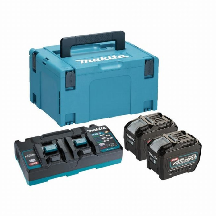 Makita 40V Li-ion MAX Set de 2 batteries 8.0Ah - Chargeur - Mbox - 191Y97-1