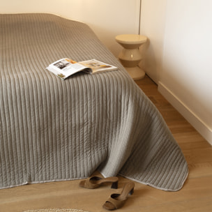 Jeté de lit matelassé en velours côtelé - Lin