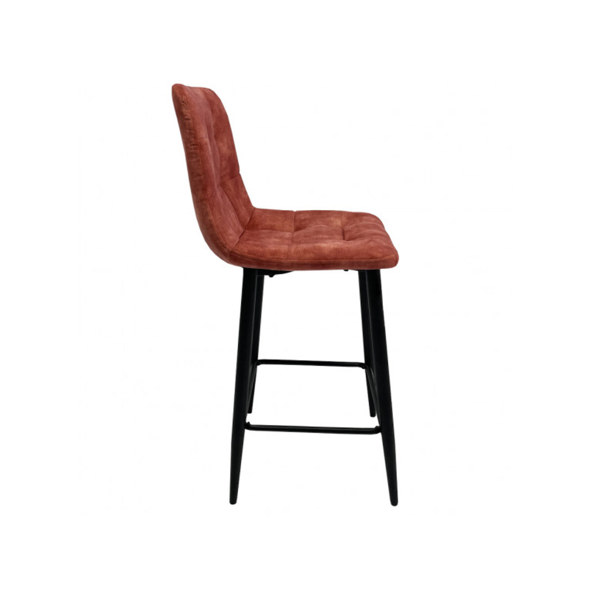 Chaise de bar capitonnée en velours - HERBY
