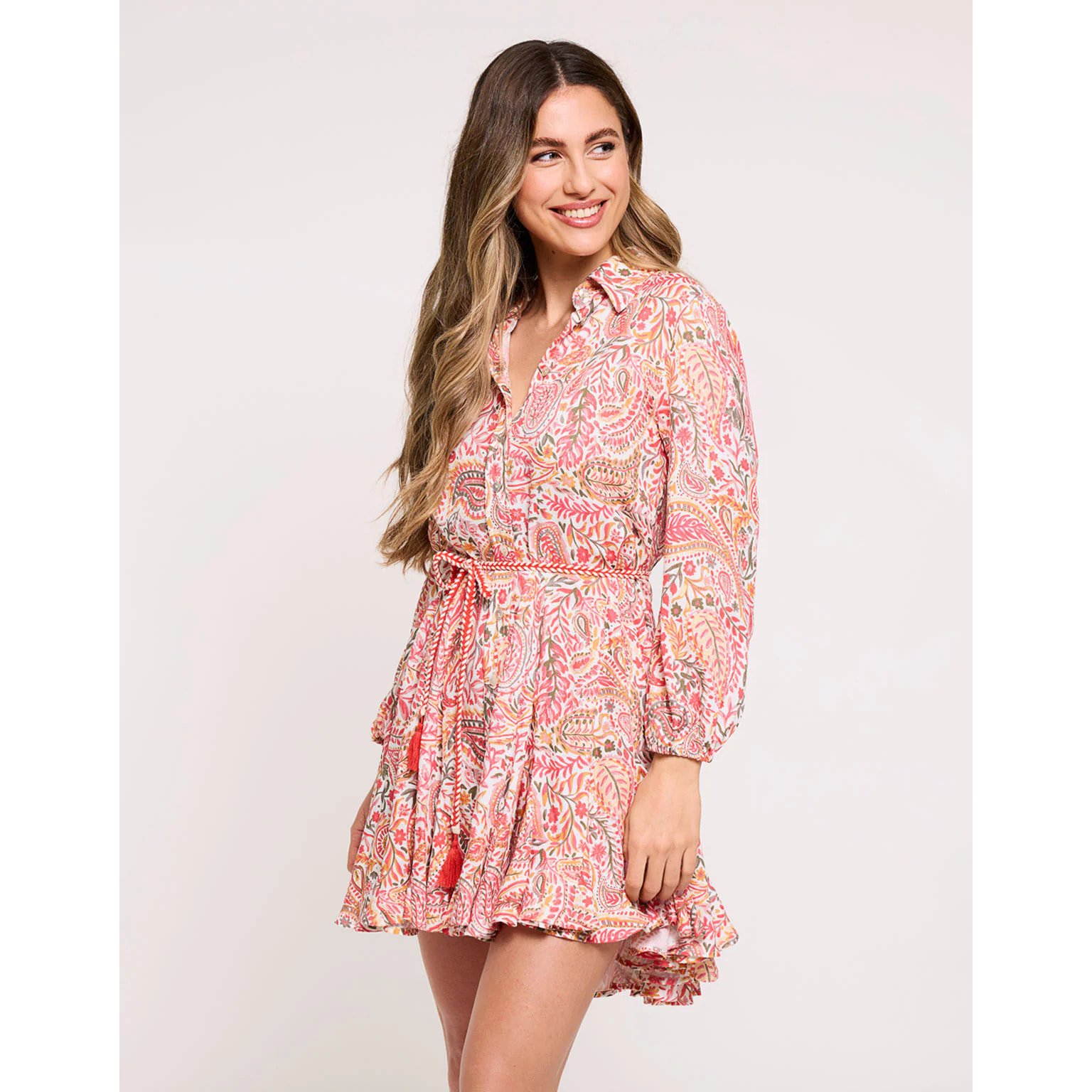 Vestido Corto Estampado Rosa - Winona