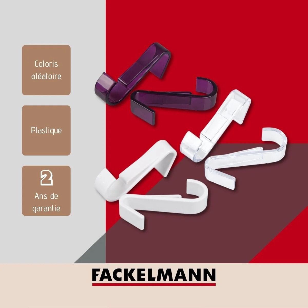 Ensemble de 4 crochets pour sèche serviette Fackelmann Tecno
