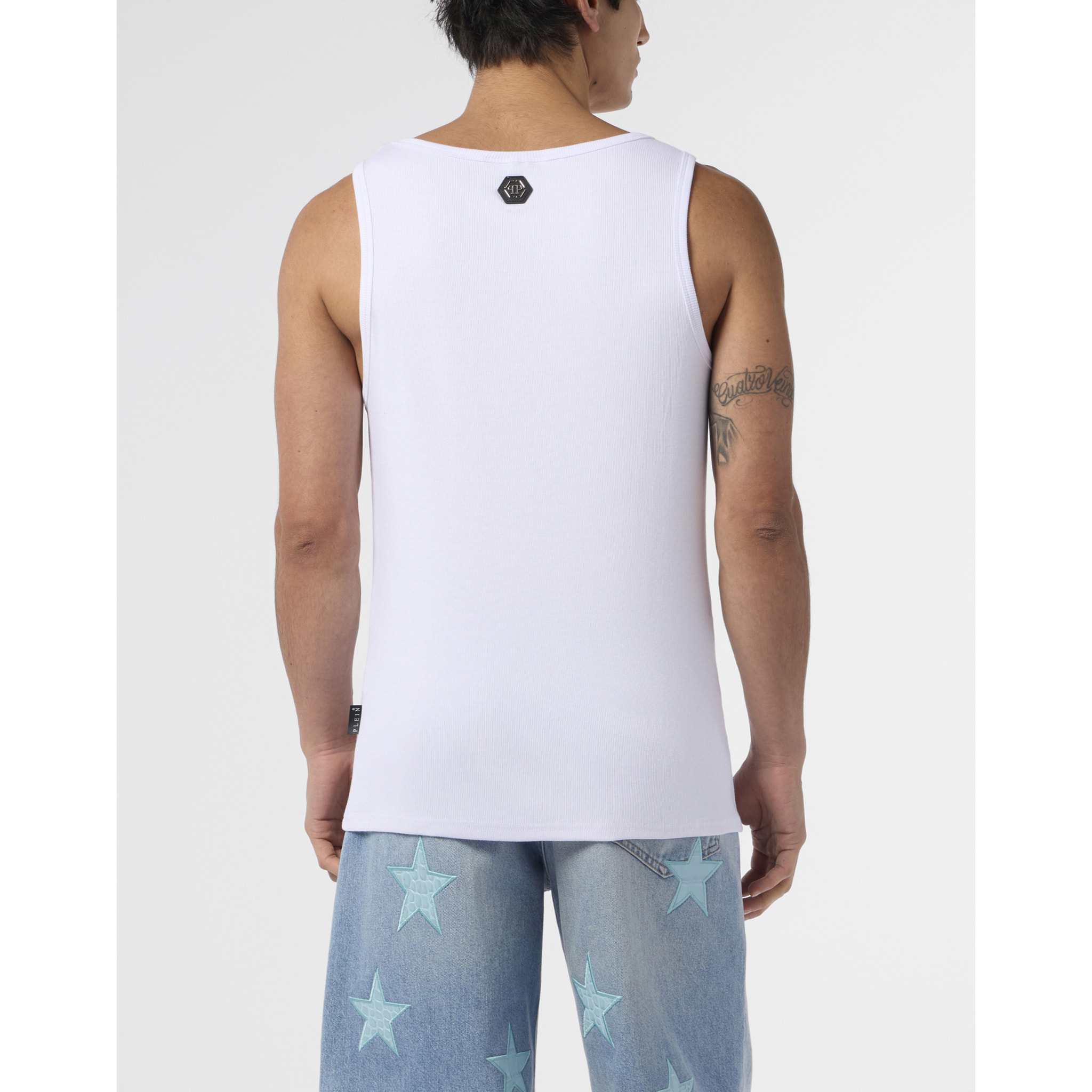 PHILIPP PLEIN Cotton Tank Top Hexagon