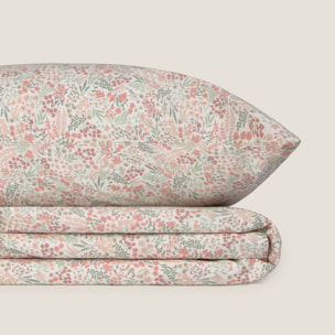 Sábana de algodón con estampado de flores Crepat color rosa 100% Algodón