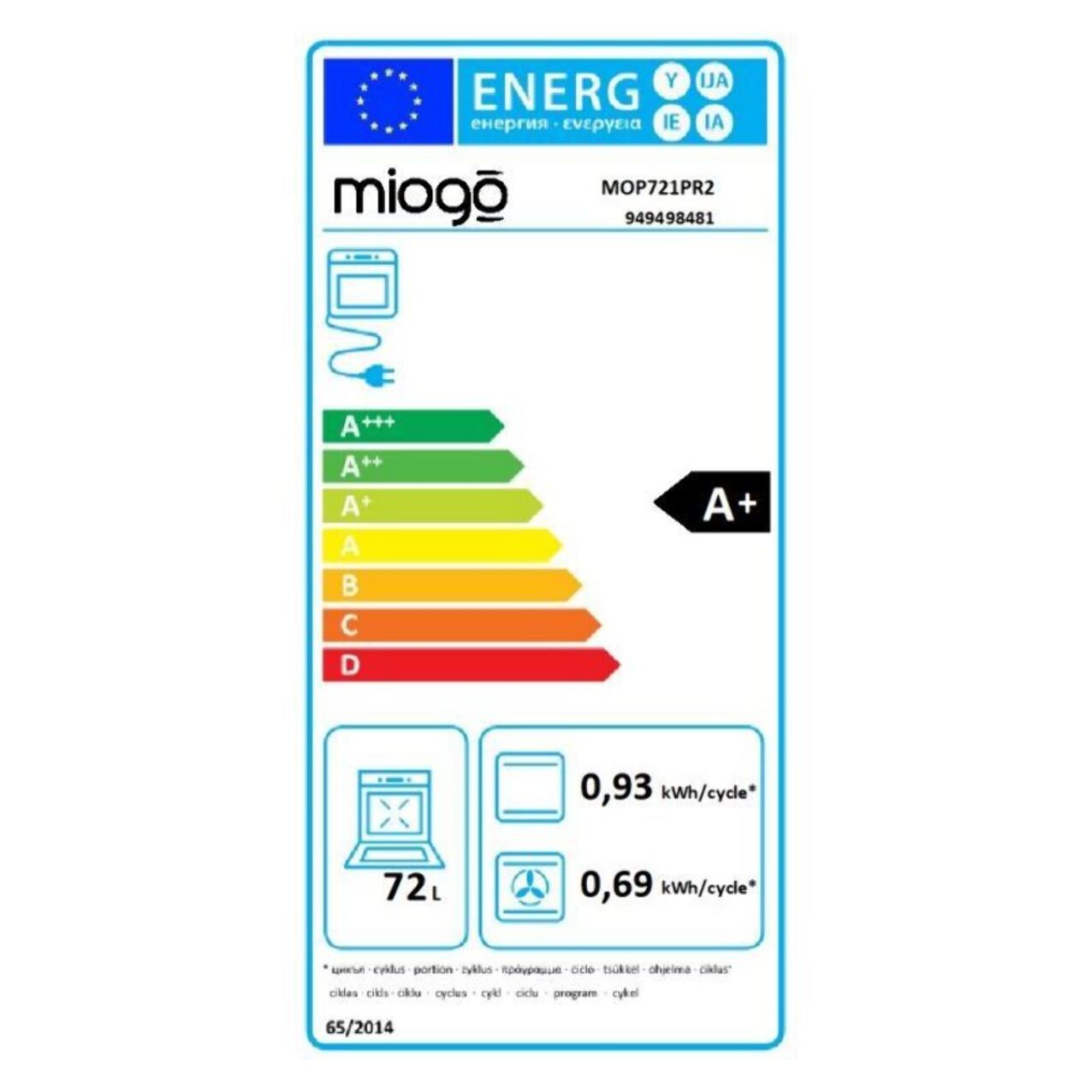 Four encastrable MIOGO MOP721PR2 Airfry