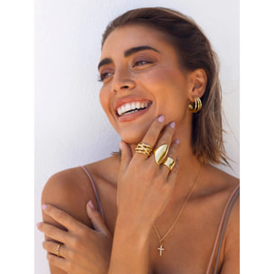 Anelli Hippie in Acciaio Placcato Oro