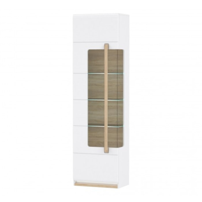 Vitrine colonne 1 porte blanc laqué - SENSATION