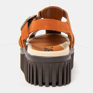 Sandalia de cuña 1575 NOBUCK D.ORANGE-BROWN/BRIGHTON color Dark orange-brown