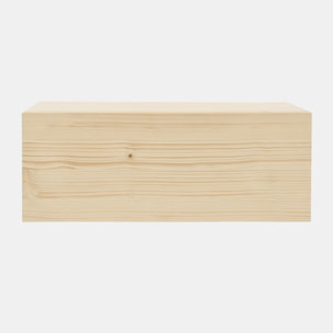 Table de chevet flottante en bois massif ton naturel 15x40cm Hauteur: 15 Longueur: 40 Largeur: 25.5