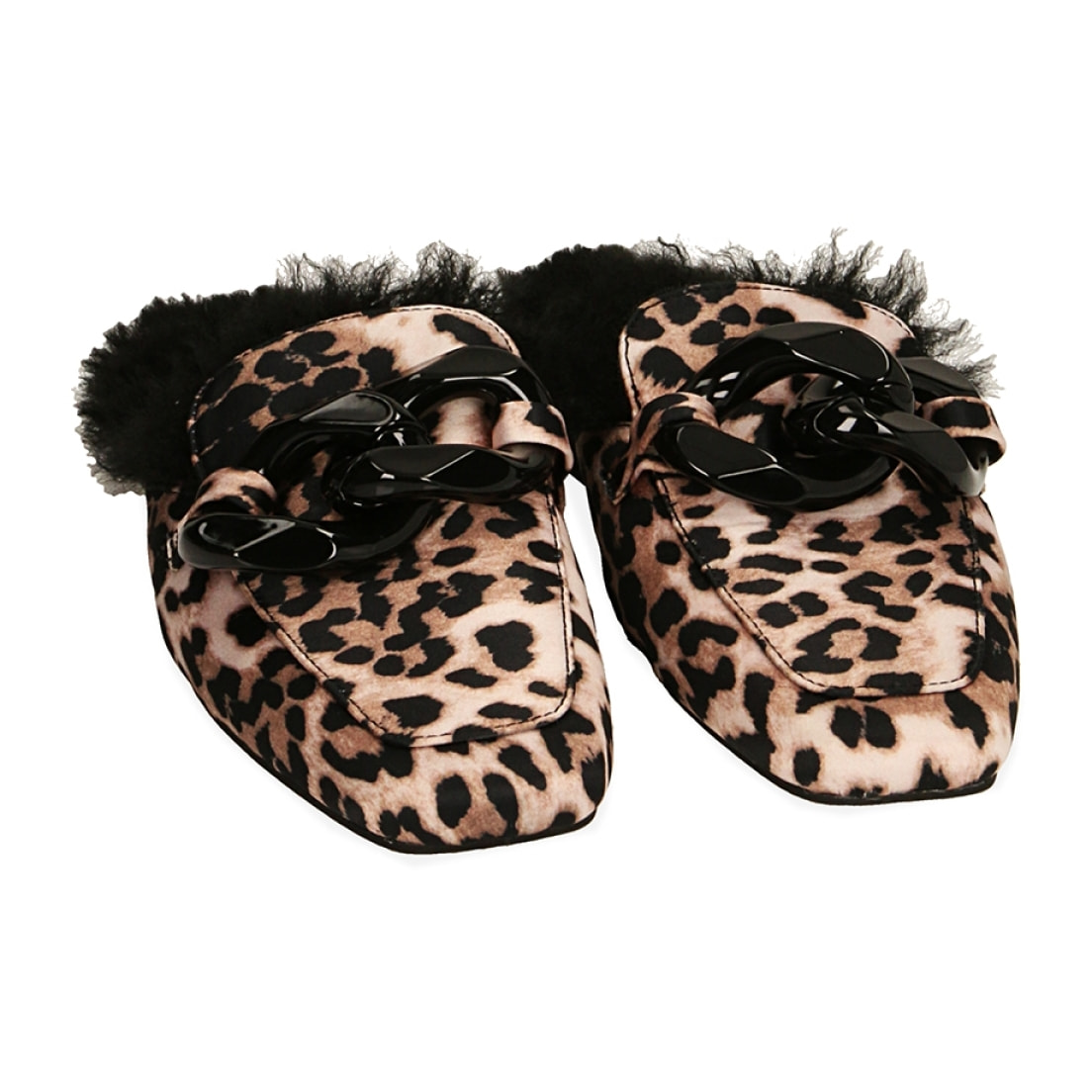 Sabot de leopardo en raso