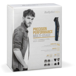 Tondeuse multi usages BABYLISS MT728E 10 en 1 Carbon Steel