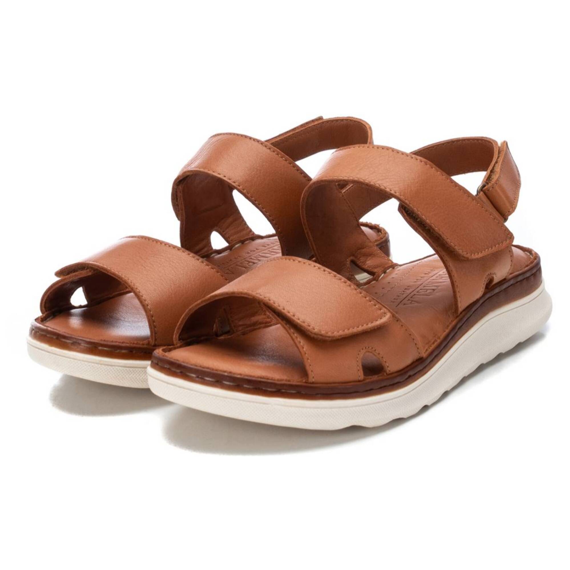 Sandalia de piel camel