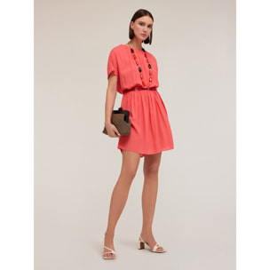 Motivi - Minivestido con fruncidos - Rosa