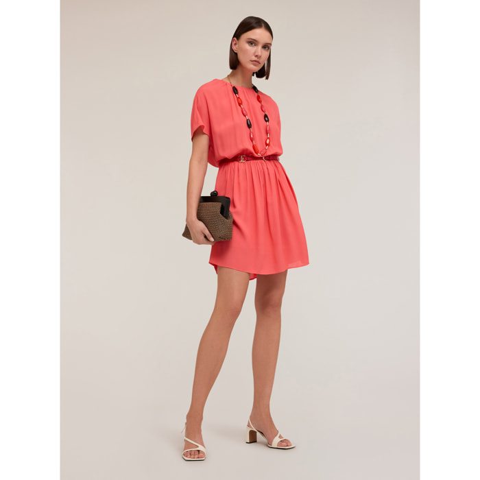 Motivi - Minivestido con fruncidos - Rosa