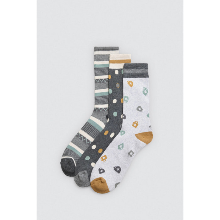 Confezione da 3 calzini termici stampati