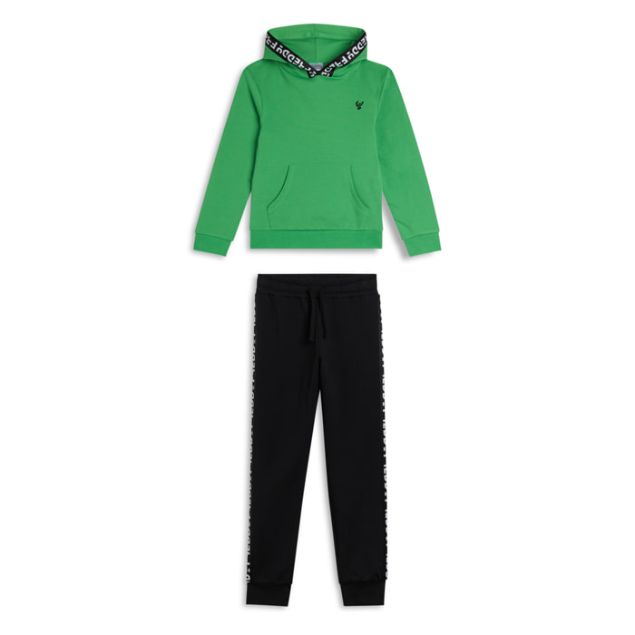 Tuta Bambina con Cappuccio e bande jacquard FREDDY