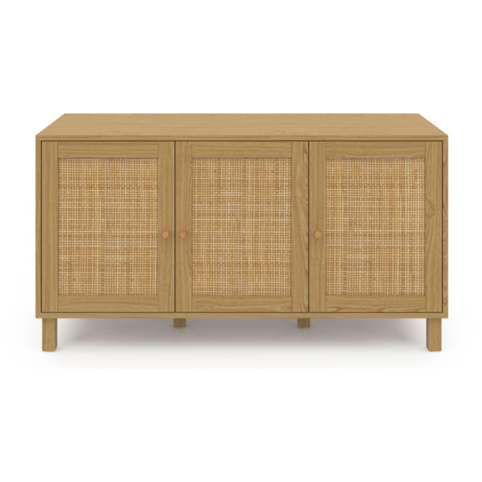 Buffet Erin 3 portes en cannage L113cm