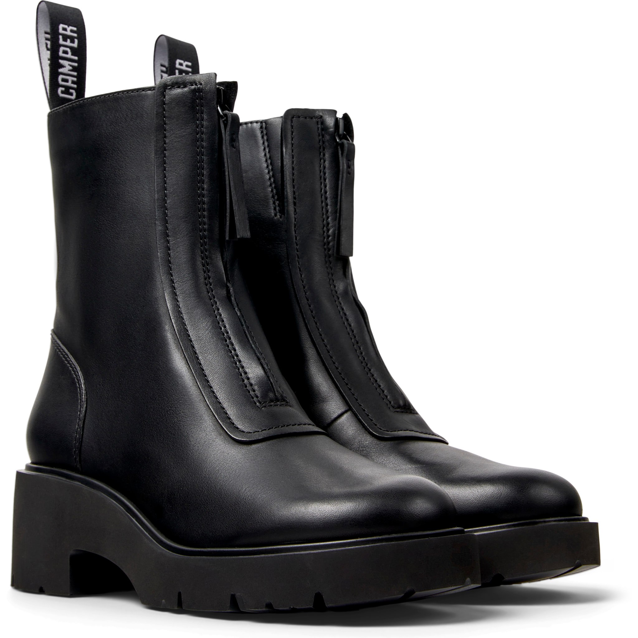 Botines - CAMPER Milah - Negro - Cuero liso