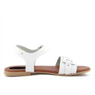 Sandalo Donna in pelle colore Bianco