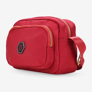 Bolso bandolera rojo en nailon