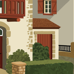 Papier peint panoramique Le village basque de Sare  Intissé