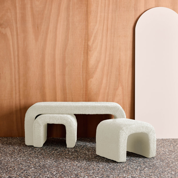 Banc et tabourets gigognes bouclette  INO
