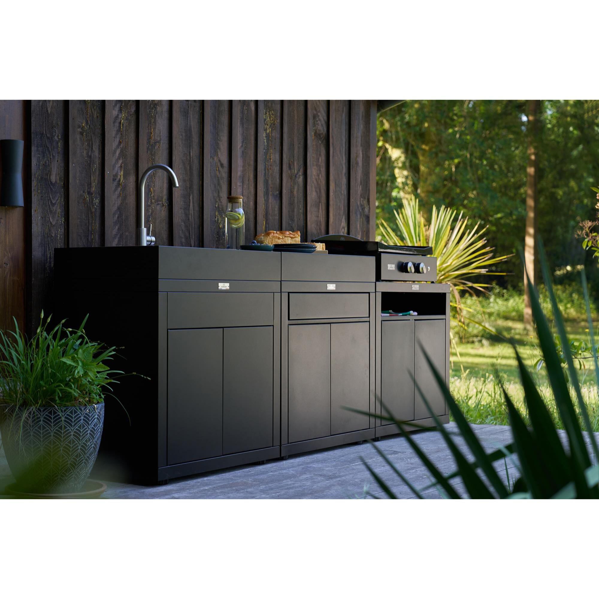 Meuble Cuisson Avec Tablette, 80 X 55 cm Noir - LE MARQUIER