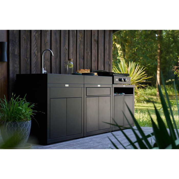 Meuble Cuisson Avec Tablette, 80 X 55 cm Noir - LE MARQUIER