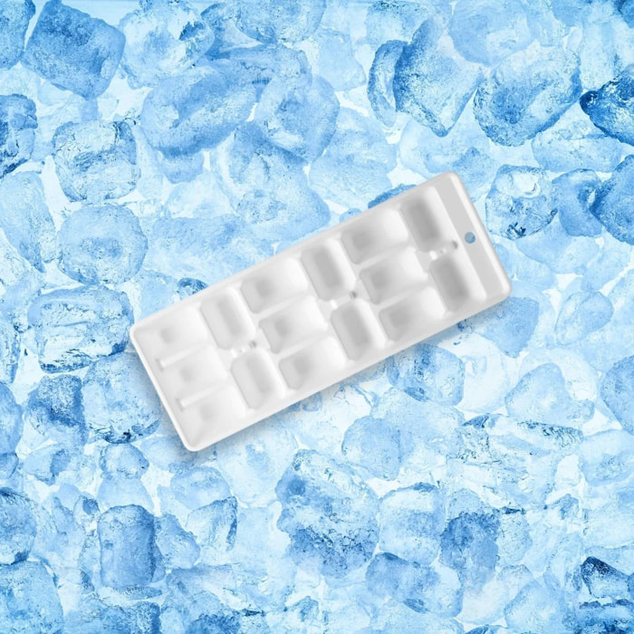 Lot de 3 bacs à glaçons de 15 glaçons en plastique blanc Fackelmann