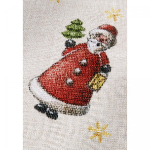 Tapis rond salon ou chambre enfant,  motif fêtes de SANTA, kilim original, entretien facile