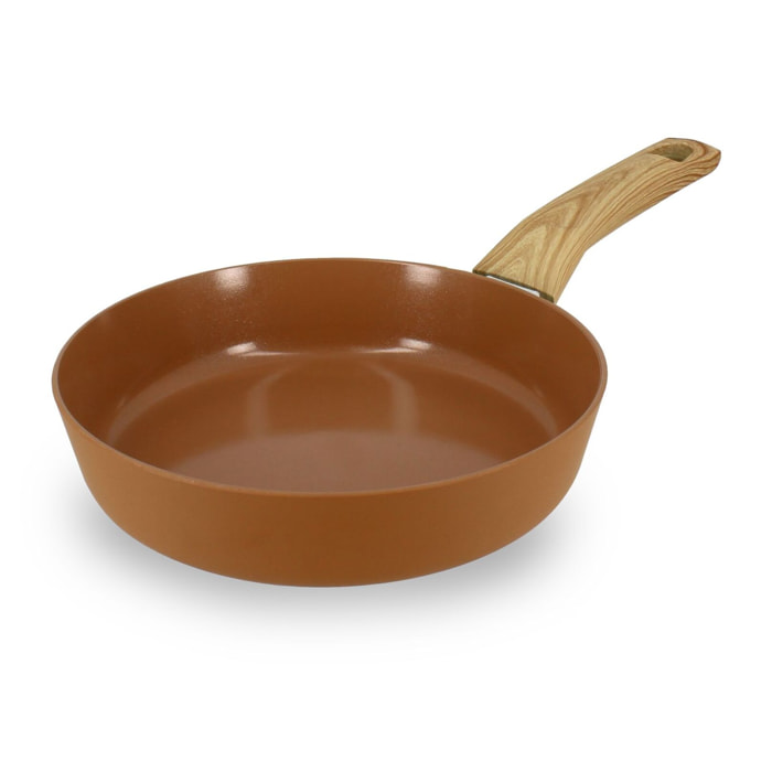 Poêle 20cm avec revêtement céramique noisette - tous feux COLORAMA