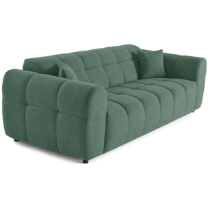 Ray - canapé droit 3 places en tissu texturé - Vert sauge