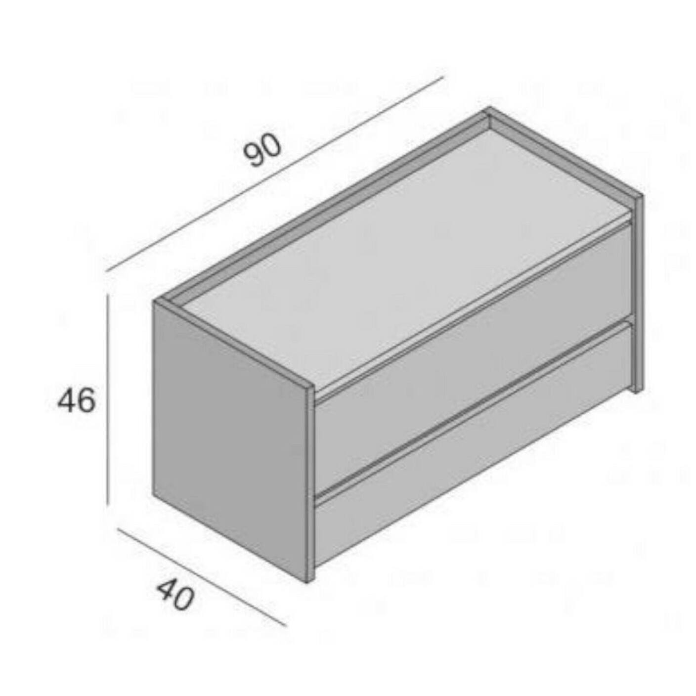 Cassapanca Lantana, Mobile da ingresso moderno con scarpiera, Cassapanca baule con due contenitori, 100% Made in Italy, Cm 90x40h46, Bianco e Cemento