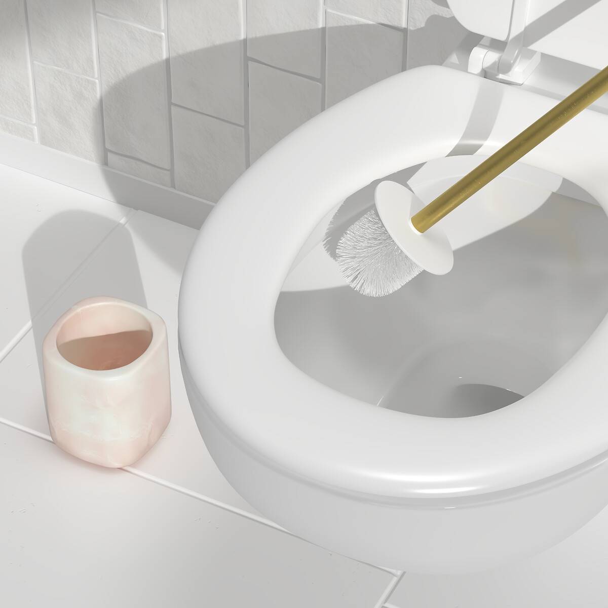 Brosse wc Cloudy blanc H 36 cm