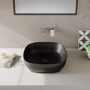 Lavabo double vasque à poser VITRA Outline, rectangle - noir mat Haut de gamme